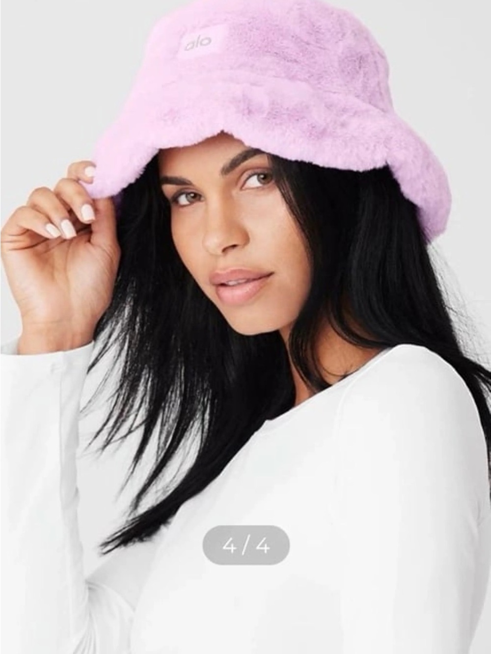 Alo Yoga Faux Fur Bucket Hat Sugarplum Pink S